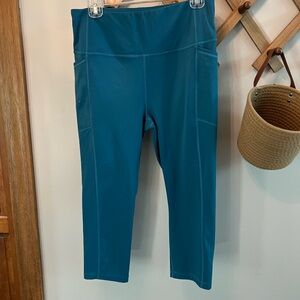 RBX Teal Cropped Activewear Leggings